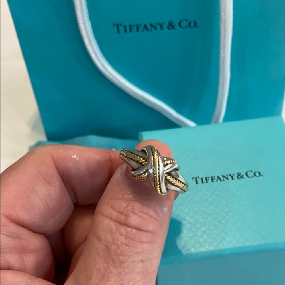 TIFFANY & CO VINTAGE SIGNATURE X CROSS RING SZ 9